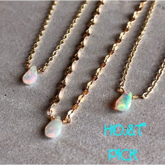 Estrella & Luna Jewelry - 14k Petite Opal Necklace w/Specialty Chain